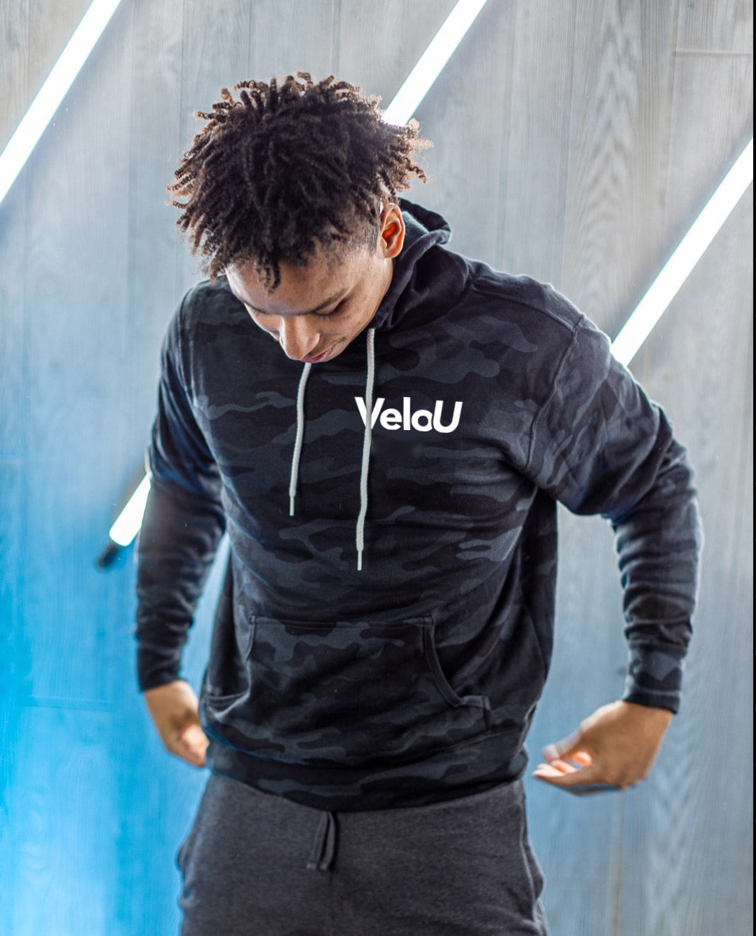VeloU Black Camo Hoodie