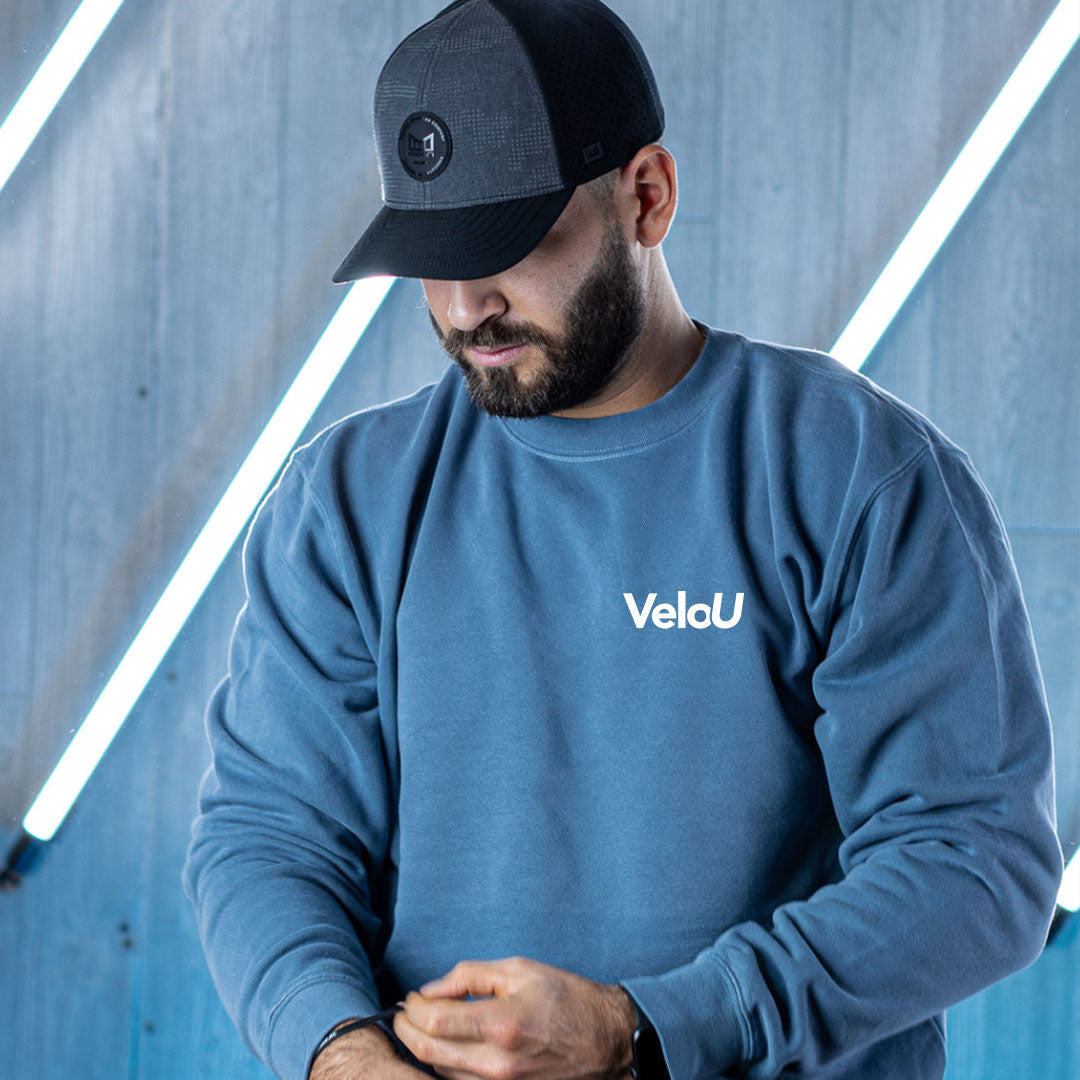 VeloU Slate Blue Crew Neck Sweatshirt