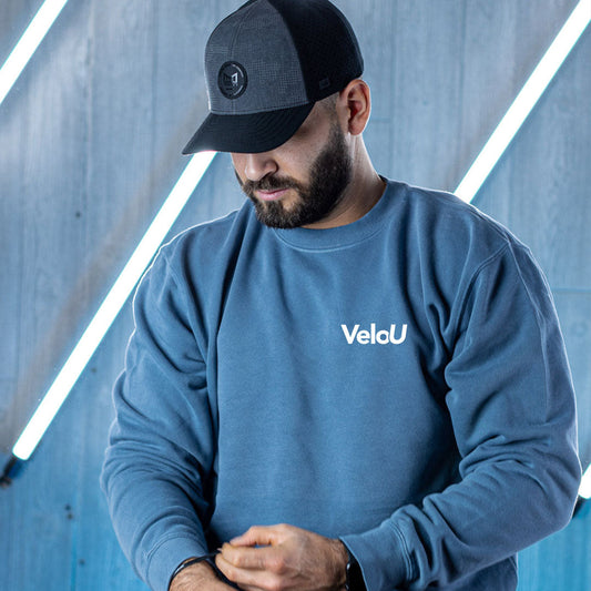 VeloU Slate Blue Crew Neck Sweatshirt